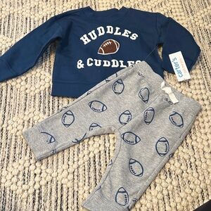 Carter's Gray and Blue Football Print Joggers